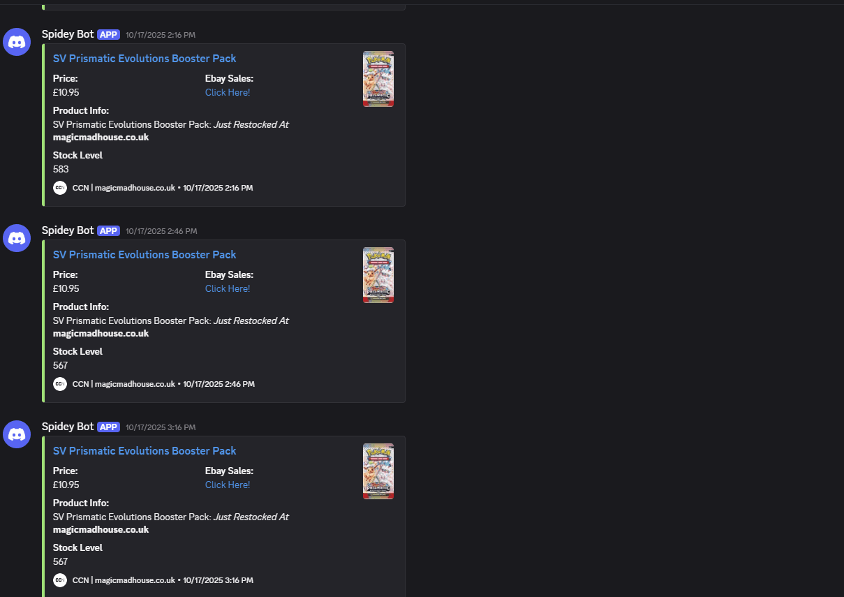 Screenshot of Amazon Instock Monitor