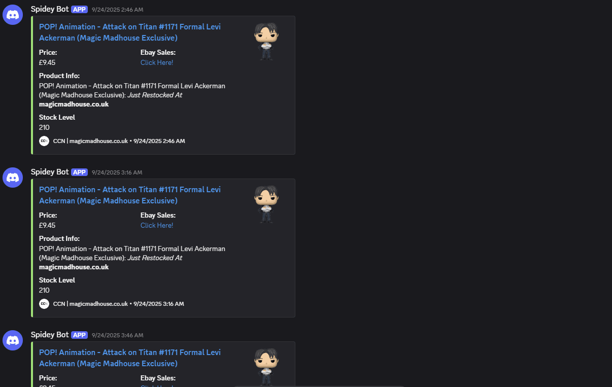 Screenshot of Ebay Instock Monitor